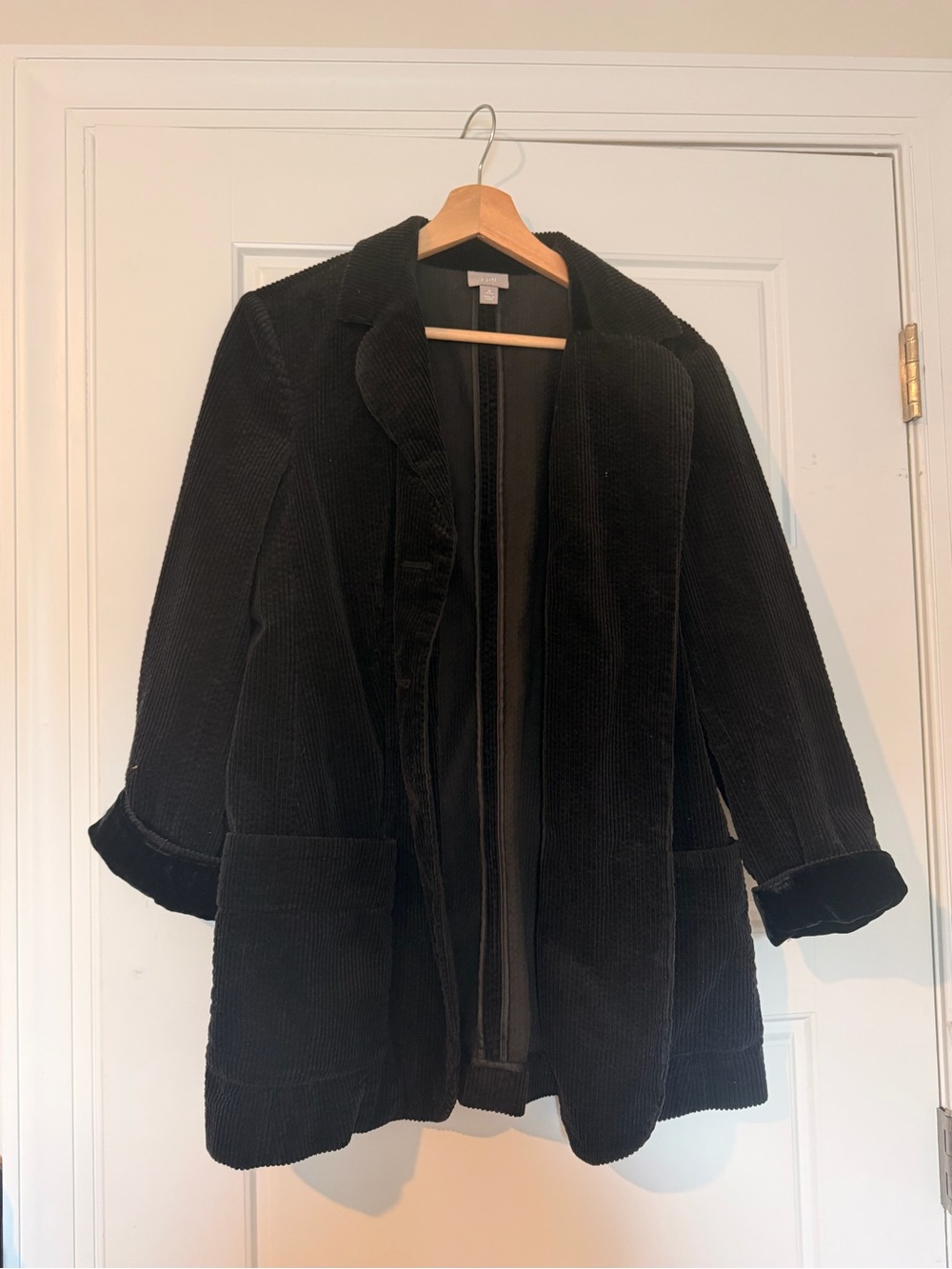 JJill 100% Cotton Black Corduroy Women's Coat Jacket